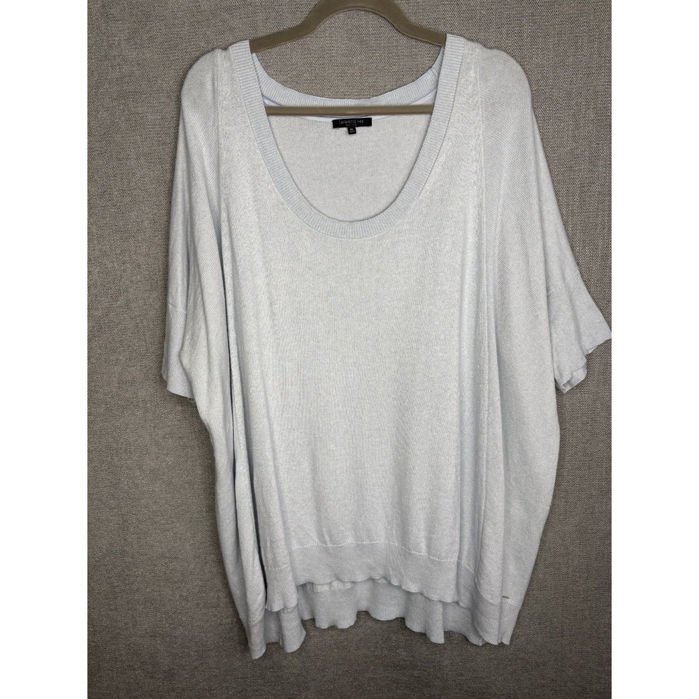 Lafayette 148 New York Sweater Womens Extra Large Blue Silk Cashmere Oversized